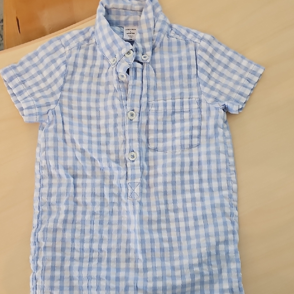 Nordstrom Light Blue and White Checkered Shorts Outfit